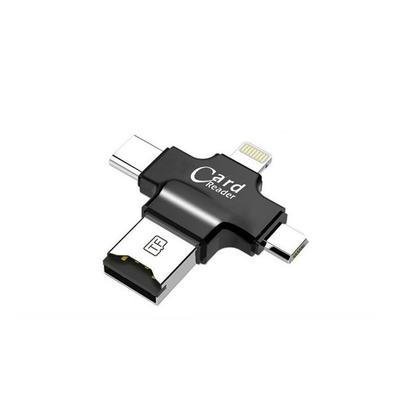 Leitor De Cartão De Memória Altomex, 4 Em 1, Lightning, mirco, adaptador Tipo C, Iphone Android