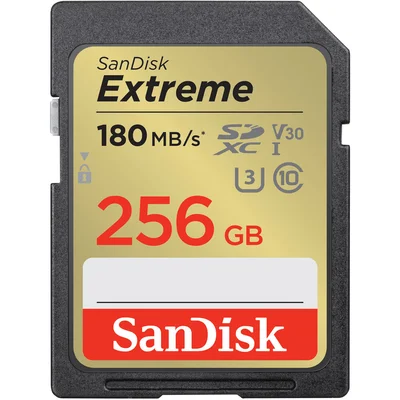 Cartão Sdxc 256GB Sandisk Extreme 4k 180mb/s Uhs-i / V30 / U3 / Classe 10