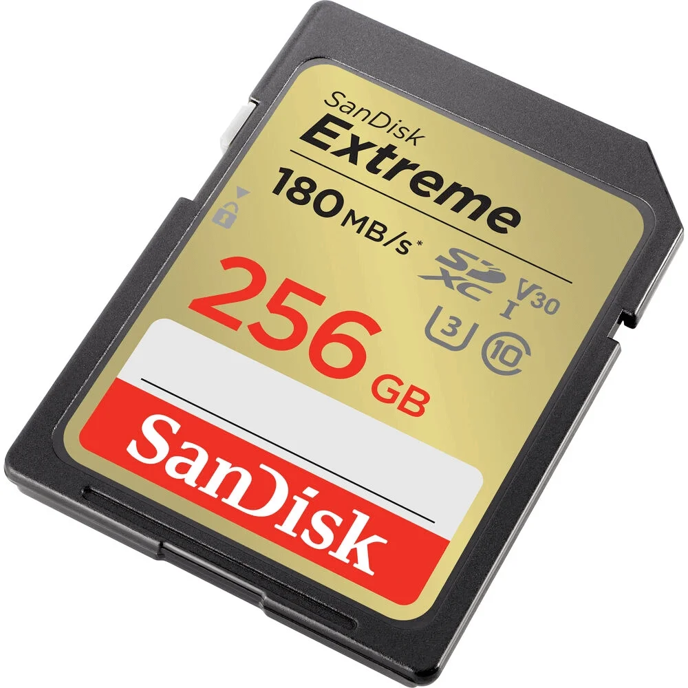 Cartão Sdxc 256GB Sandisk Extreme 4k 180mb/s Uhs-i / V30 / U3 / Classe 10 Cartão Sdxc 256GB Sandisk Extreme 4k 180mb/s Uhs-i / V30 / U3 / Classe 10