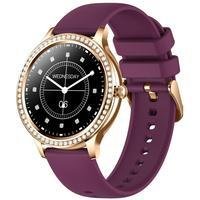 Relógio Smartwatch Elashopp Foxbox 1841, Bluetooth, Feminino, À Prova D água, Vermelho Escuro Chamada