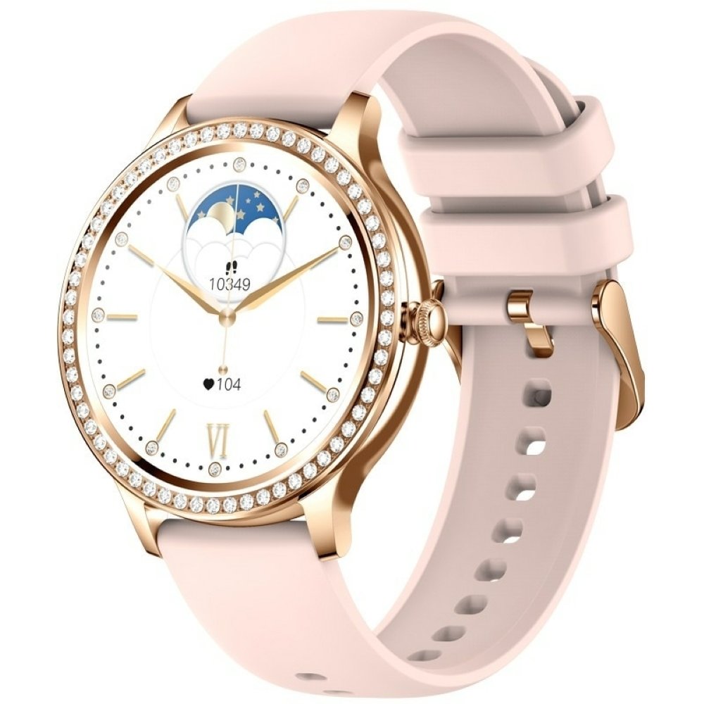Relógio Smartwatch Feminino Foxbox 1841 À Prova D água Bege, Chamada, Bluetooth