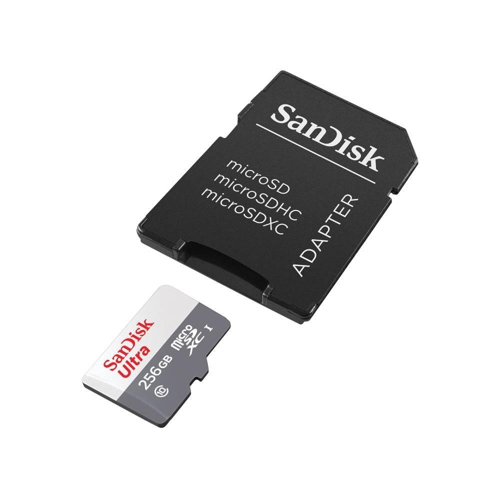 Cartão De Memória Sandisk, Microsd 256GB, Classe 10, Adaptador