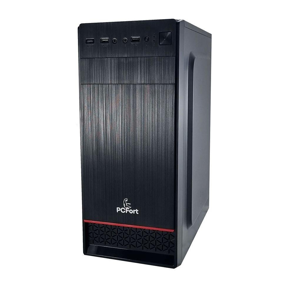 Gabinete Empresarial Pcfort Wall T470, Mid Tower, ATX, Preto