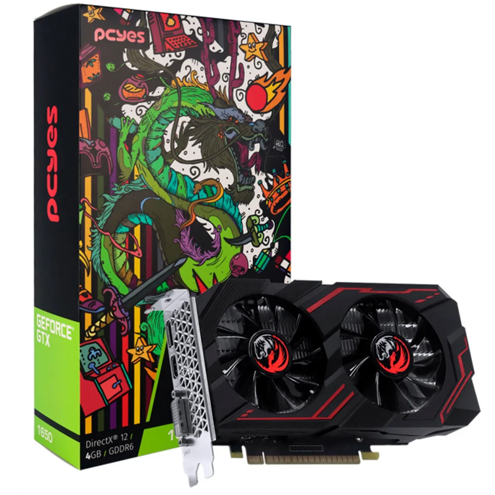 Placa De Vídeo Pcyes Nvidia GTX 1650 4GB DDR6