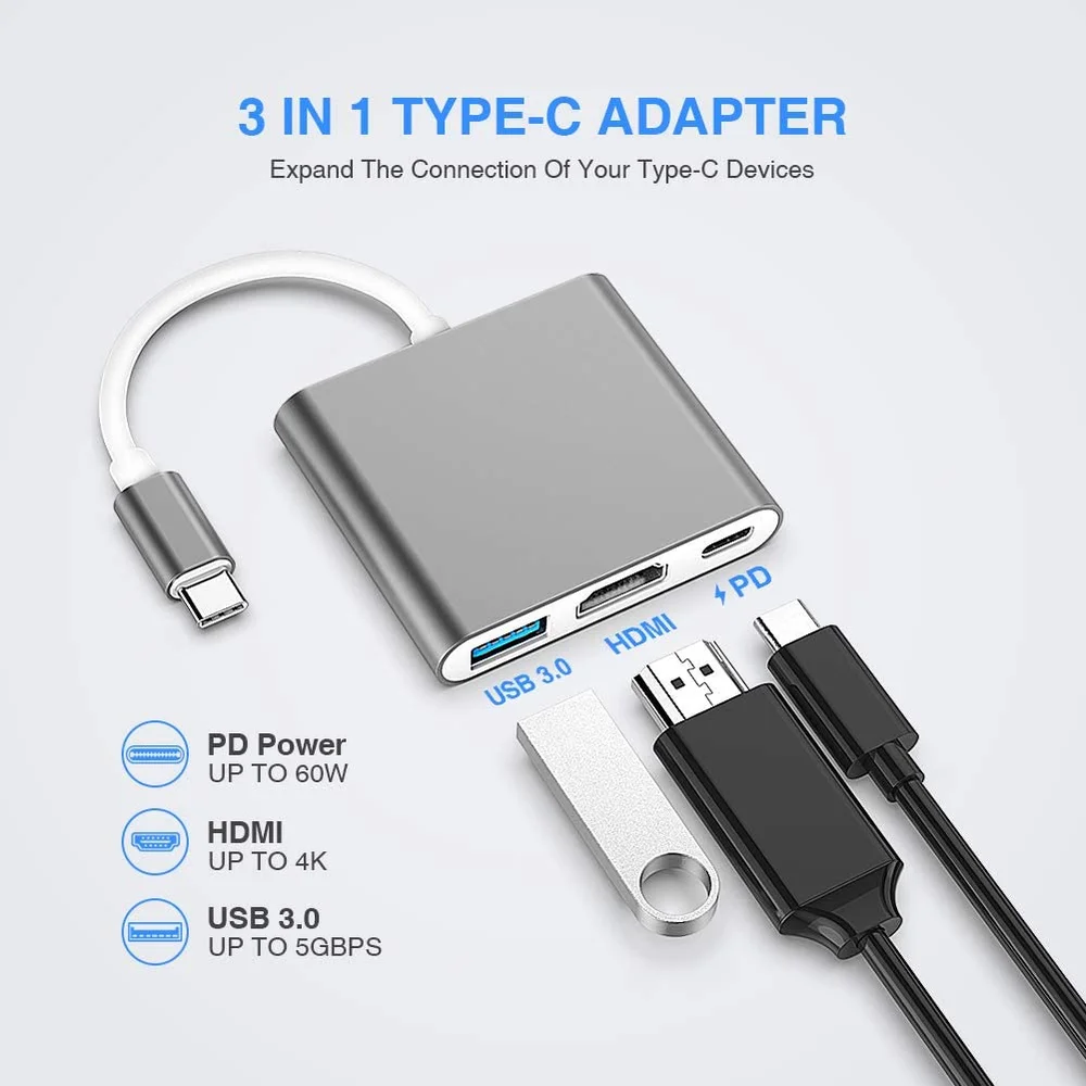 Imagem 5 de 5 do produto Adaptador HDMI Ponto Do Nerd, Para N Switch, USB-C, Cabo De Carregamento Adaptador HDMI