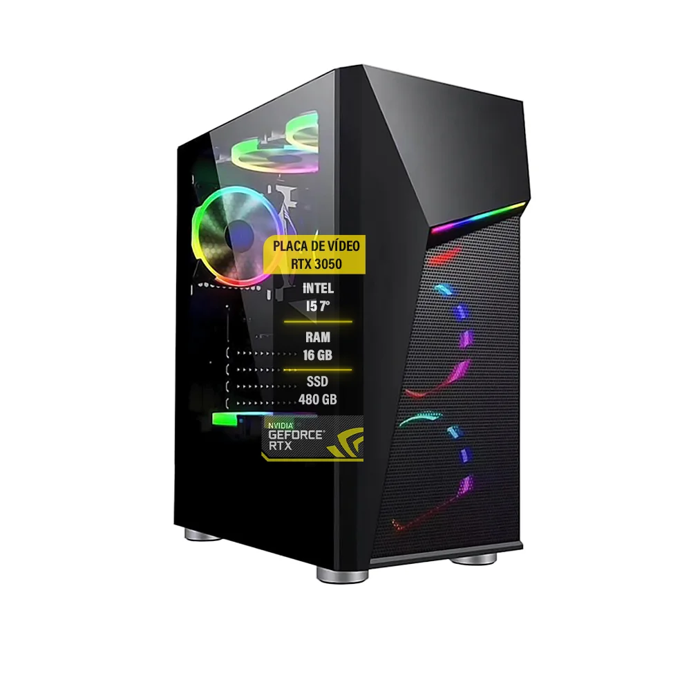 Pc Gamer Balão.info I5 7° 16GB RAM, DDR4, 8GB RAM, SSD 480GB HD 1TB, RTX 3050