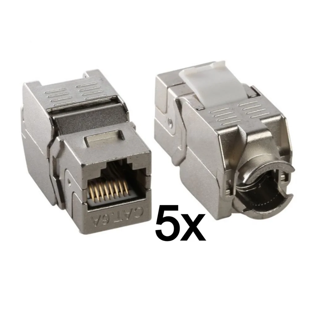 Imagem 4 de 5 do produto 5x Conector Cat6a Blindado Fêmea, Jack Keystone Rj45