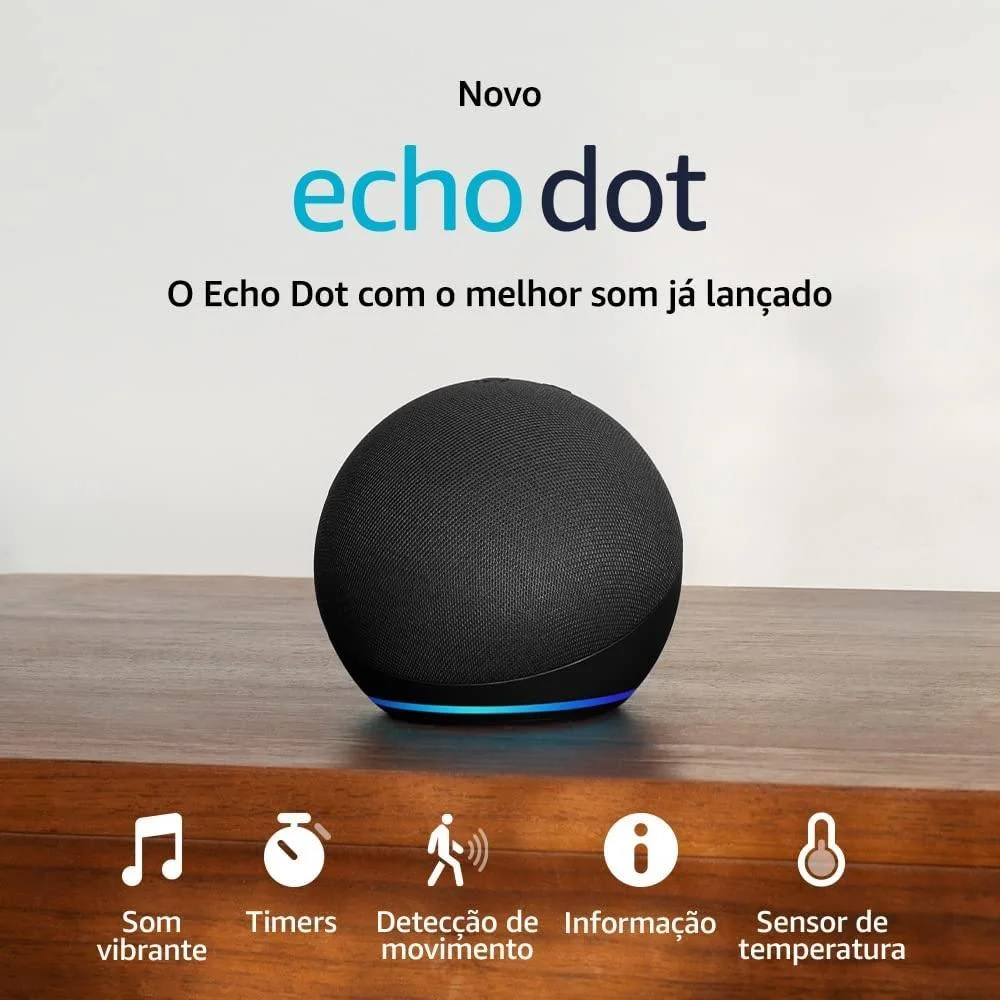 Imagem 2 de 5 do produto Echo Dot 5ª Geração Amazon, Com Alexa, Smart Speaker, Preto