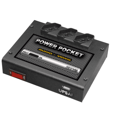 Condicionador De Energia Upsai Power Pocket, Proteção Filtro, Entrada 110v E 3 Saídas 110v, C/ USB, Áudio Vídeo Home Theater
