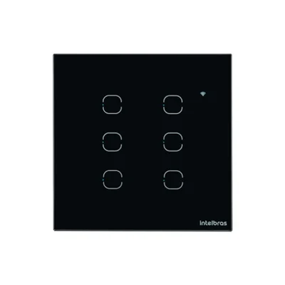 Interruptor Inteligente Intelbras Ews 1004, 4 Teclas, Touch, Smart, Wi-fi, Preto
