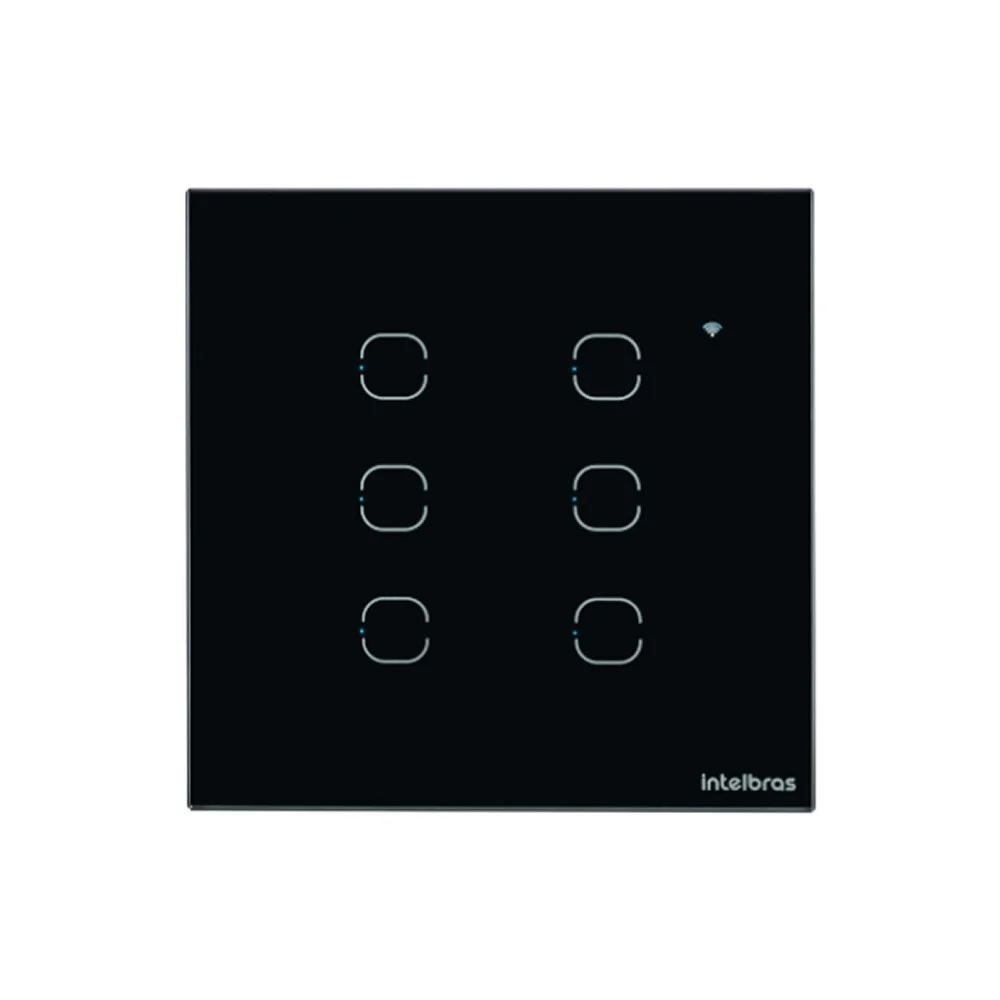 Interruptor Inteligente Intelbras Ews 1004, 4 Teclas, Touch, Smart, Wi-fi, Preto