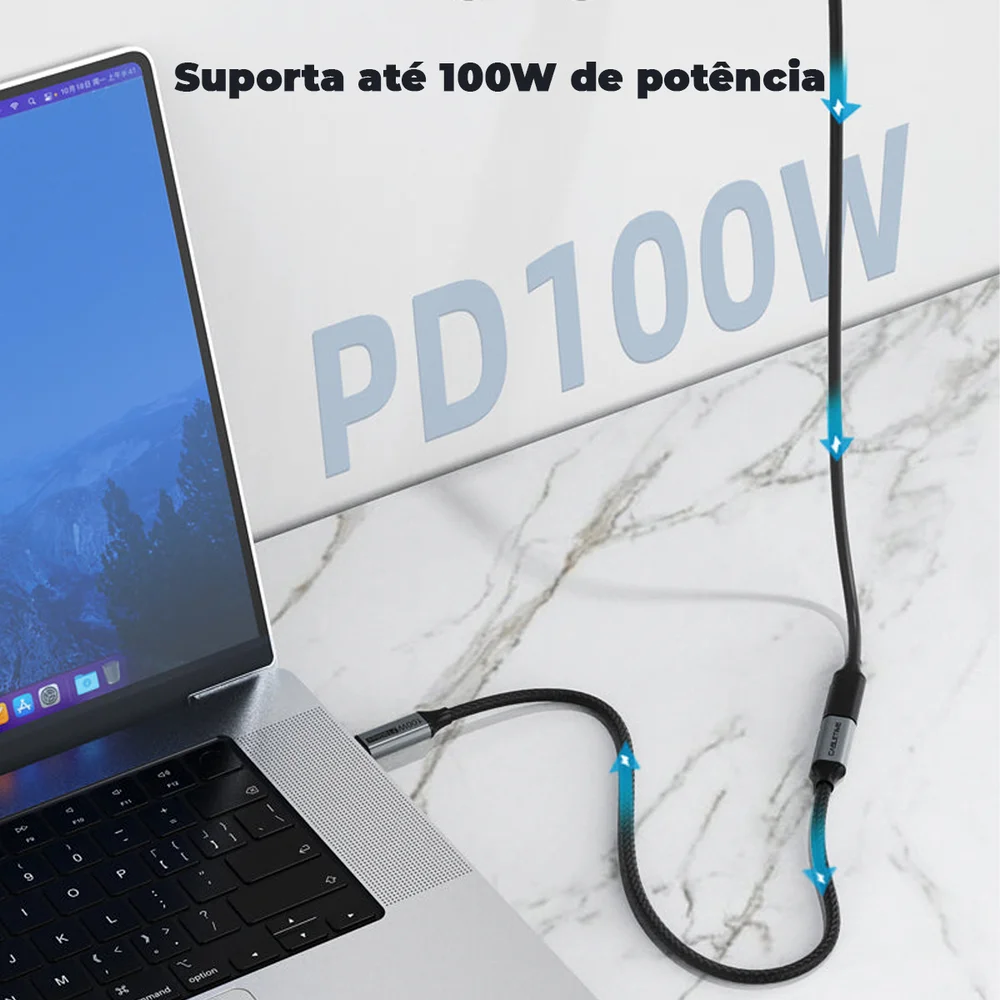 Imagem 5 de 5 do produto Cabo Cabletime Extensor Extensão USB C 3.1, 4k, 60hz, 10gbps, 1m
