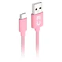 Cabo USB-C X USB, C3Tech Cb-c11pk, 1m, Nylon, Rosa