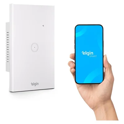 Interruptor Inteligente Elgin, Wi-fi, Painel Touch, 1 Botão, Compativel Com Alexa E Google