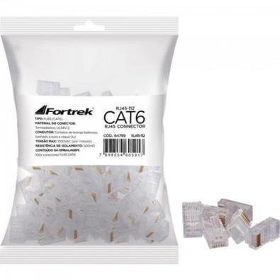 Kit Fortrek 10 Pacotes Conector Rj45 Cat6, Com 1000 Peças