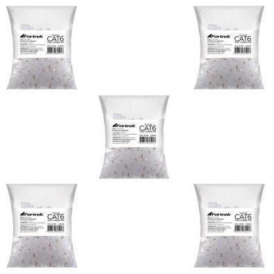 Kit 5 Pacotes Conector Fortrek, Rj45, Cat6, Com 500 Peças
