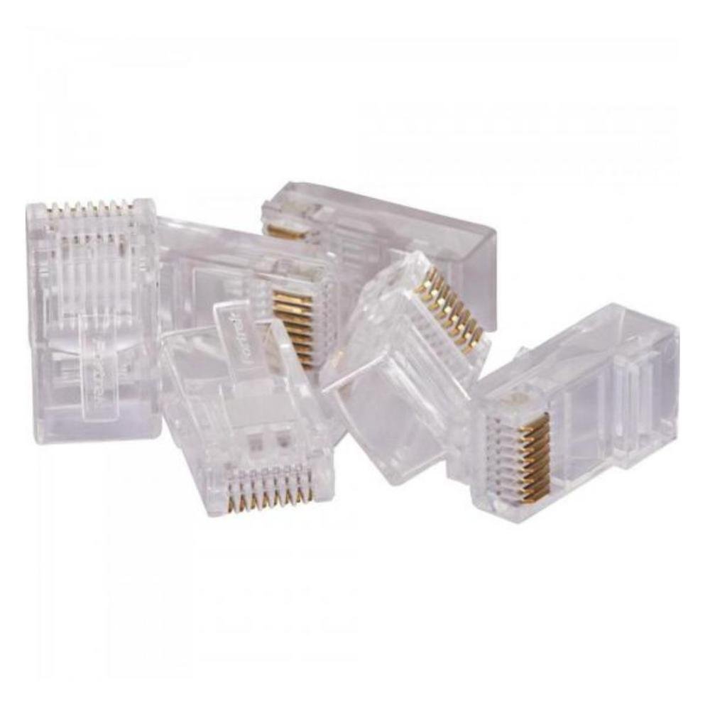 Imagem 2 de 5 do produto Kit 5 Pacotes Conector Fortrek, Rj45, Cat6, Com 500 Peças