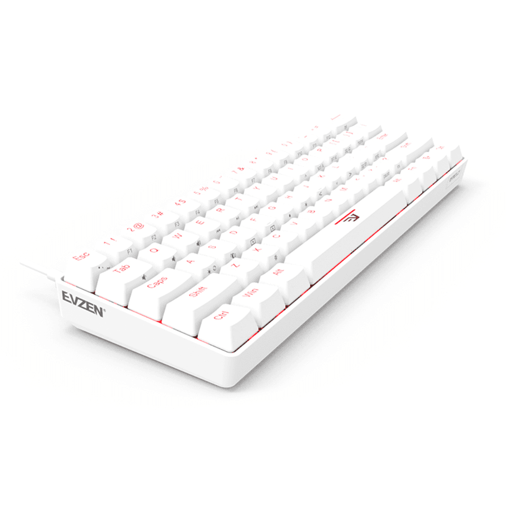 Imagem 2 de 4 do produto Teclado Mecânico Gamer Evzen Elite NinexT Panzer Mini, Com Fio, Branco