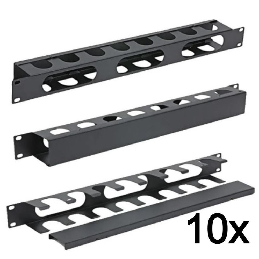 Imagem 4 de 5 do produto 10x Paralelo Guia De Cabo Fechada, P/rack De Telecom, 1u 19 Organizador
