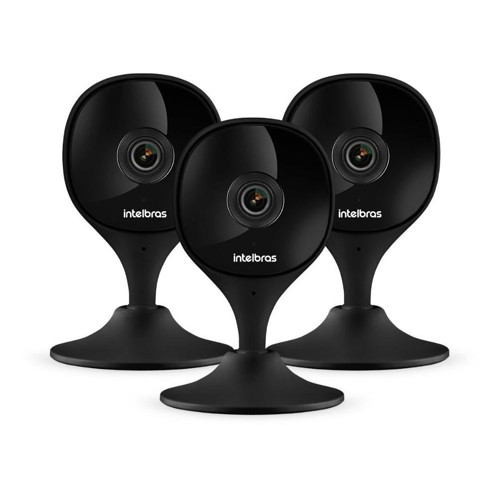 3 Câmeras Intelbras IP Wifi Imx C Black FULL HD