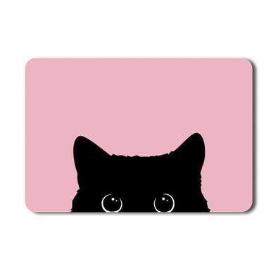 Mousepad, Gato Rosto, Antiderrapante,  Em Tecido, Rosa