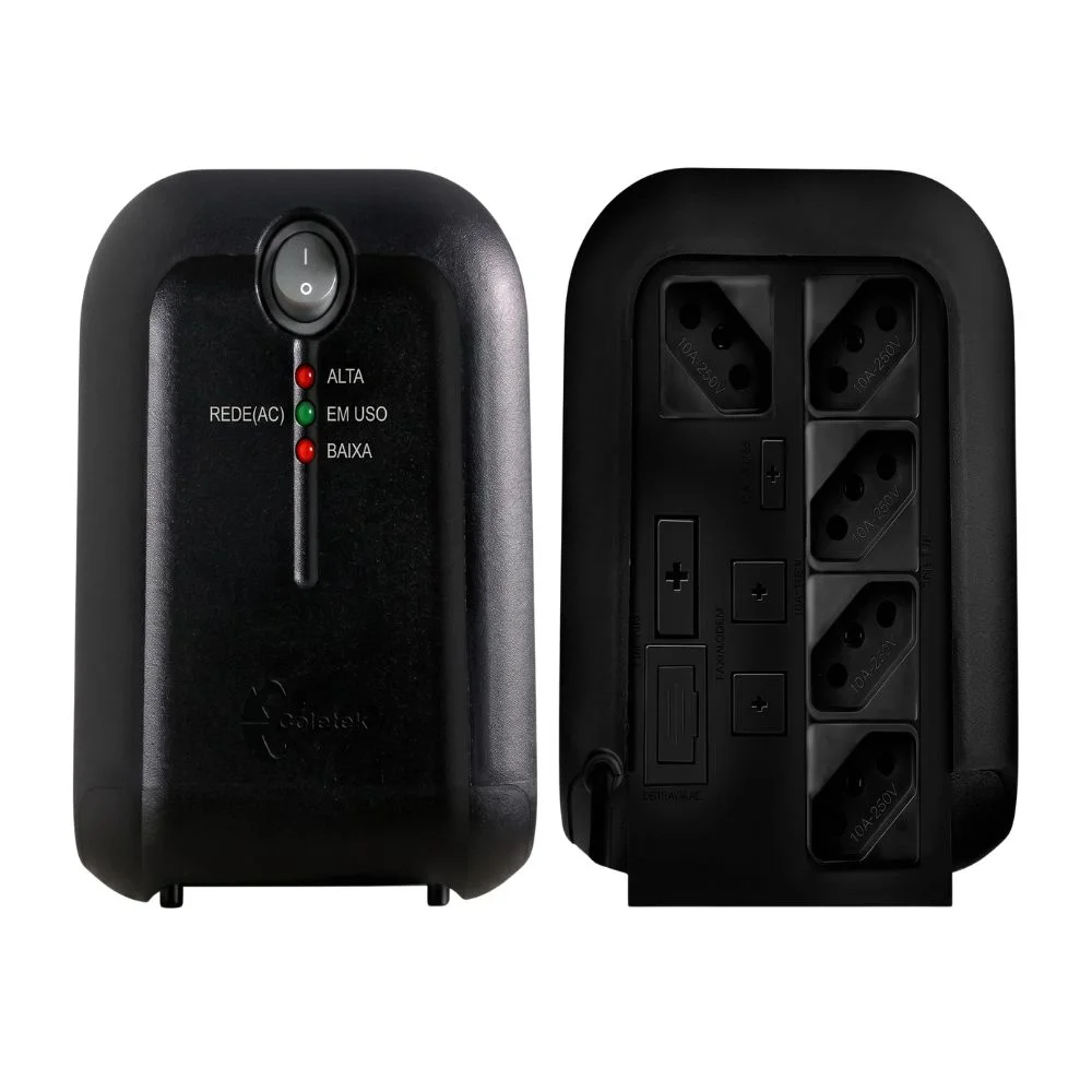 Imagem 5 de 5 do produto Estabilizador Coletek Energia C3Techtech Es-1050va, Bivolt Automático 115v, 5 Tomadas