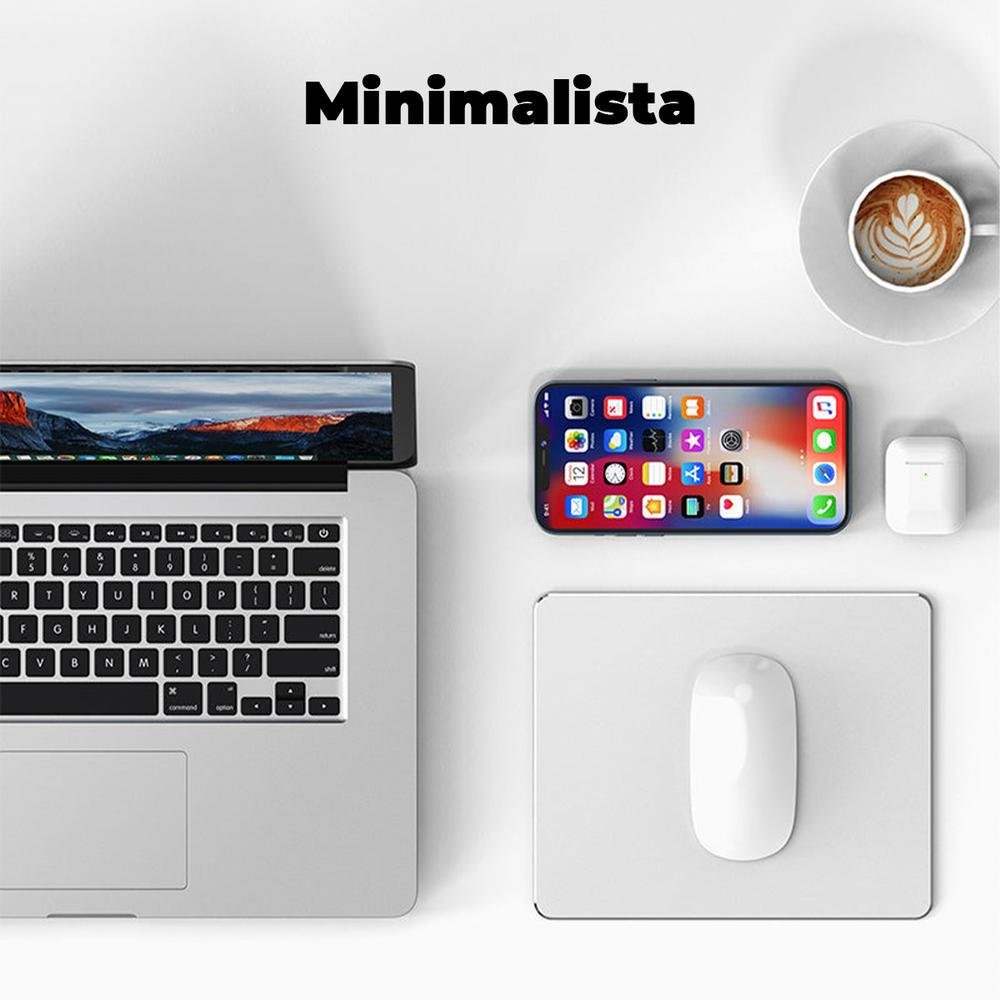 Imagem 2 de 5 do produto Mousepad Cabletime Alumínio, Minimalista, Escritório - 246x202mm