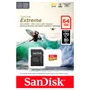Cartão Micro SD Sandisk, 64GB, 2x1, Extreme U3, Leitura até 160MB/s - Sdsqxah-064g-gn6ma