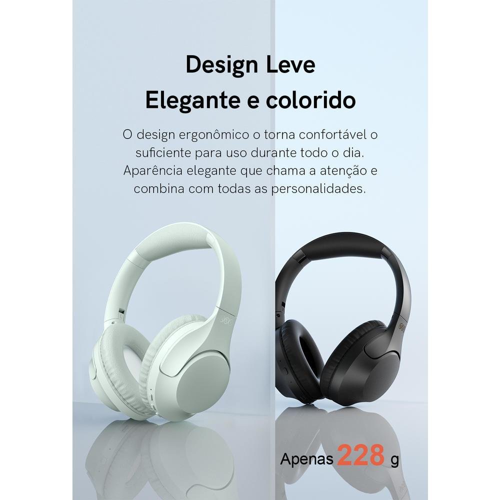 Imagem 4 de 5 do produto Headset Gamer Sem fio, Qcy H2, On-ear, 40 mm, Bluetooth 5.3, Multiponto, Preto