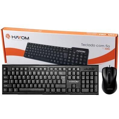 Kit Teclado E Mouse Óptico, USB, ABNT2, Multimídia, Plug Play, Cor:preto