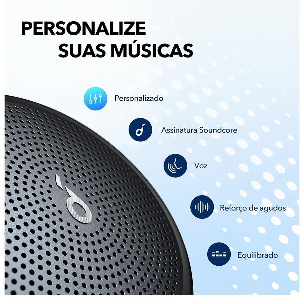 Imagem 2 de 3 do produto Caixa De Som Elashopp, Bluetooth, USB-C Anker A3119, Azul