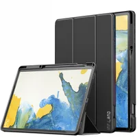 Capa Infiland Anti Impacto Tab S7 Plus, 12.4 Polegadas, Sm-t970 E Sm-t975, Com Função Wake Sleep E Suporte S Pen, Preta - 2020