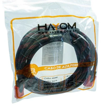 5 Cabos HDMI Hayom, 3 Metros, Blindado, Full HDMI 4K, LED Resistente, PC