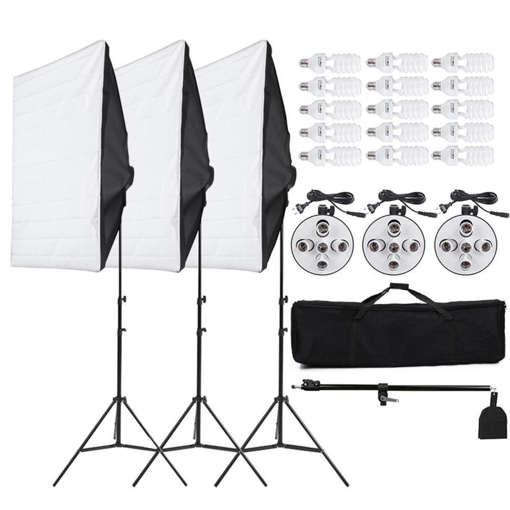 Imagem 4 de 5 do produto Estúdio De Iluminação Ares, 675w, Com Softboxs 50x70, E Lâmpadas, 220v