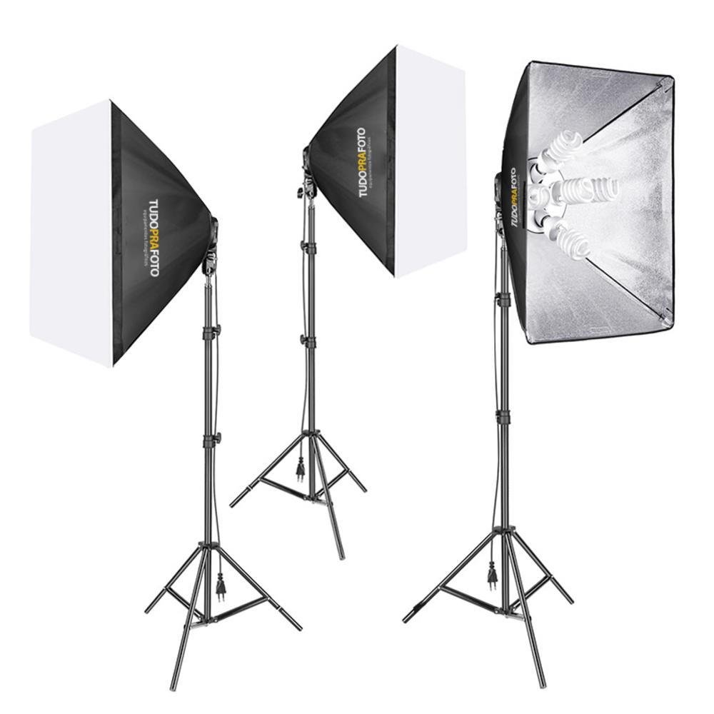 Imagem 5 de 5 do produto Estúdio De Iluminação Ares, 675w, Com Softboxs 50x70, E Lâmpadas, 220v