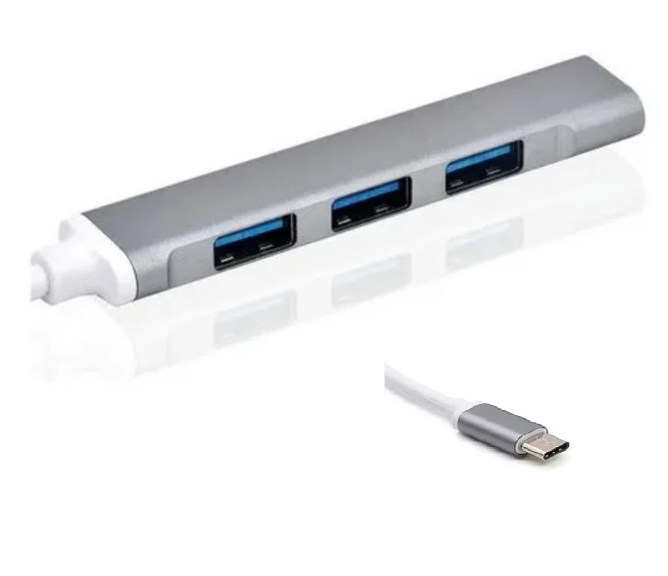 Imagem 2 de 3 do produto Hub Dex USB-C Type-C, Para 4 Portas USB 3.0, 5 Gbps, Para Notebook, Prata