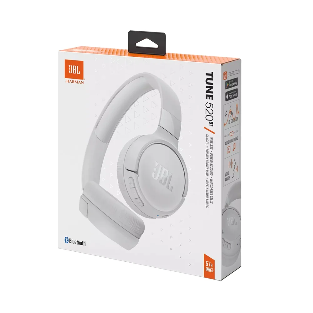 Fone De Ouvido Jbl Tune 520bt, Bluetooth - Branco Fone De Ouvido Jbl Tune 520bt, Bluetooth - Branco