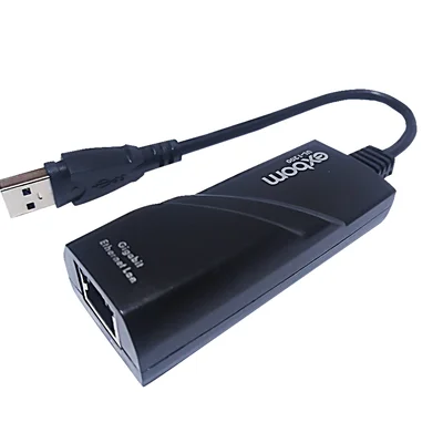 Placa De Rede Exbom Ul-1200, Rj45, Externa, USB 3.0, Gigabit 10/100/1000mpbs, Plug And Play
