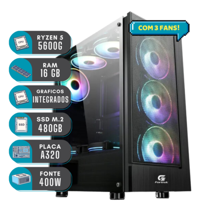 Pc Gamer Completo Ryzen 5 5600g 16gb Rtx 3050 Ssd 960gb