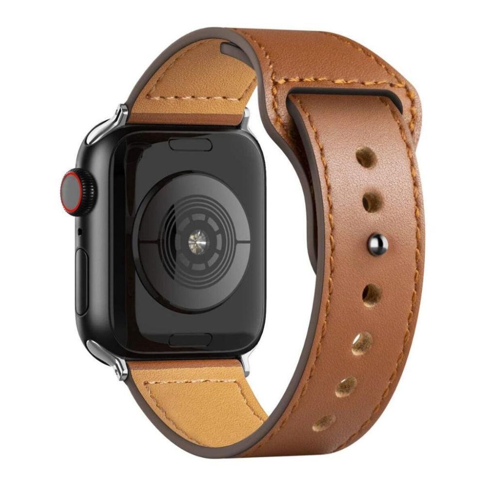 Imagem 2 de 5 do produto Multiira De Couro Para Apple Watch 42, 44, 45mm, Marrom - Gshield