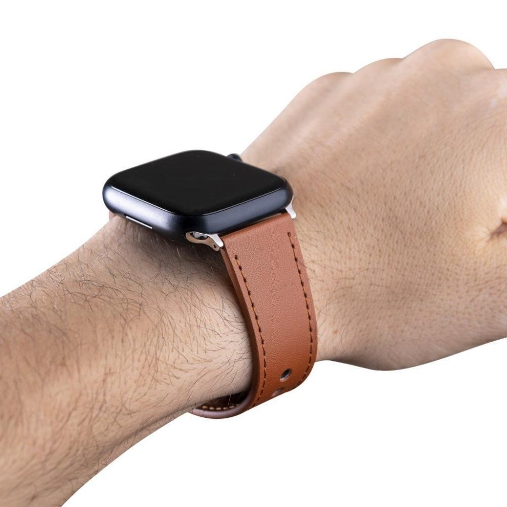 Imagem 3 de 5 do produto Multiira De Couro Para Apple Watch 42, 44, 45mm, Marrom - Gshield