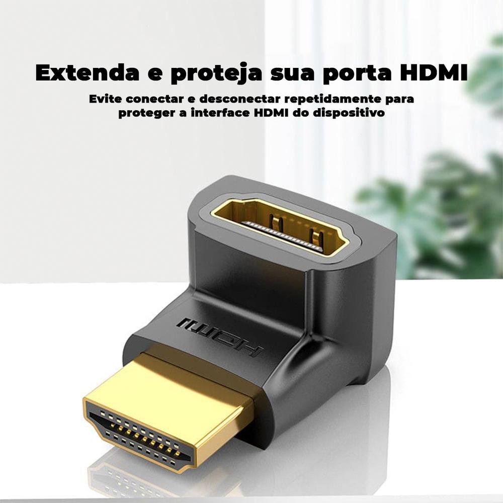 Imagem 2 de 5 do produto Adaptador HDMI 270º Graus Em L Macho X Fêmea, 1.4 - Vention
