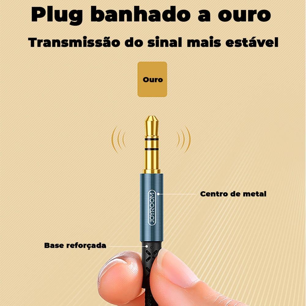 Imagem 4 de 5 do produto Cabo Auxiliar P2 Dj Multimídia, 2m - Joyroom