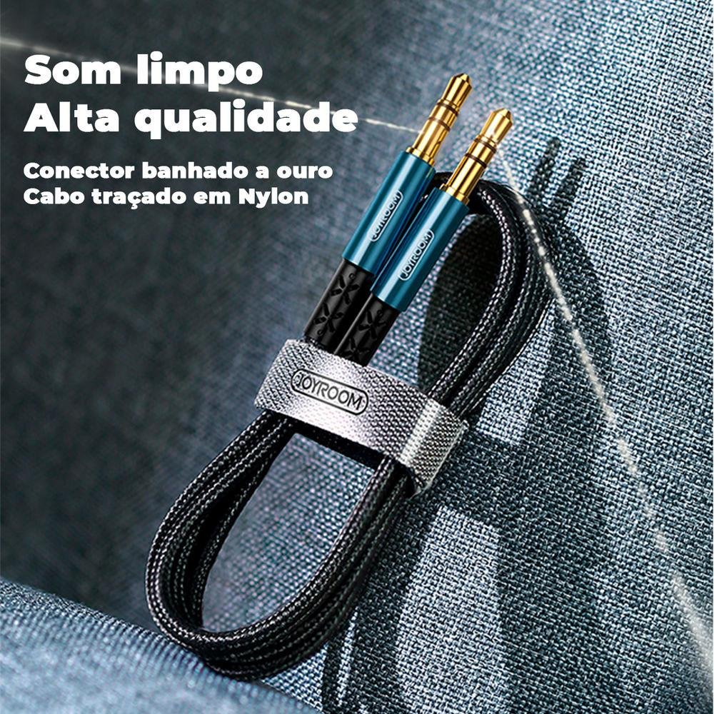 Imagem 2 de 5 do produto Cabo Auxiliar Estéreo P2, 1,5m - Joyroom