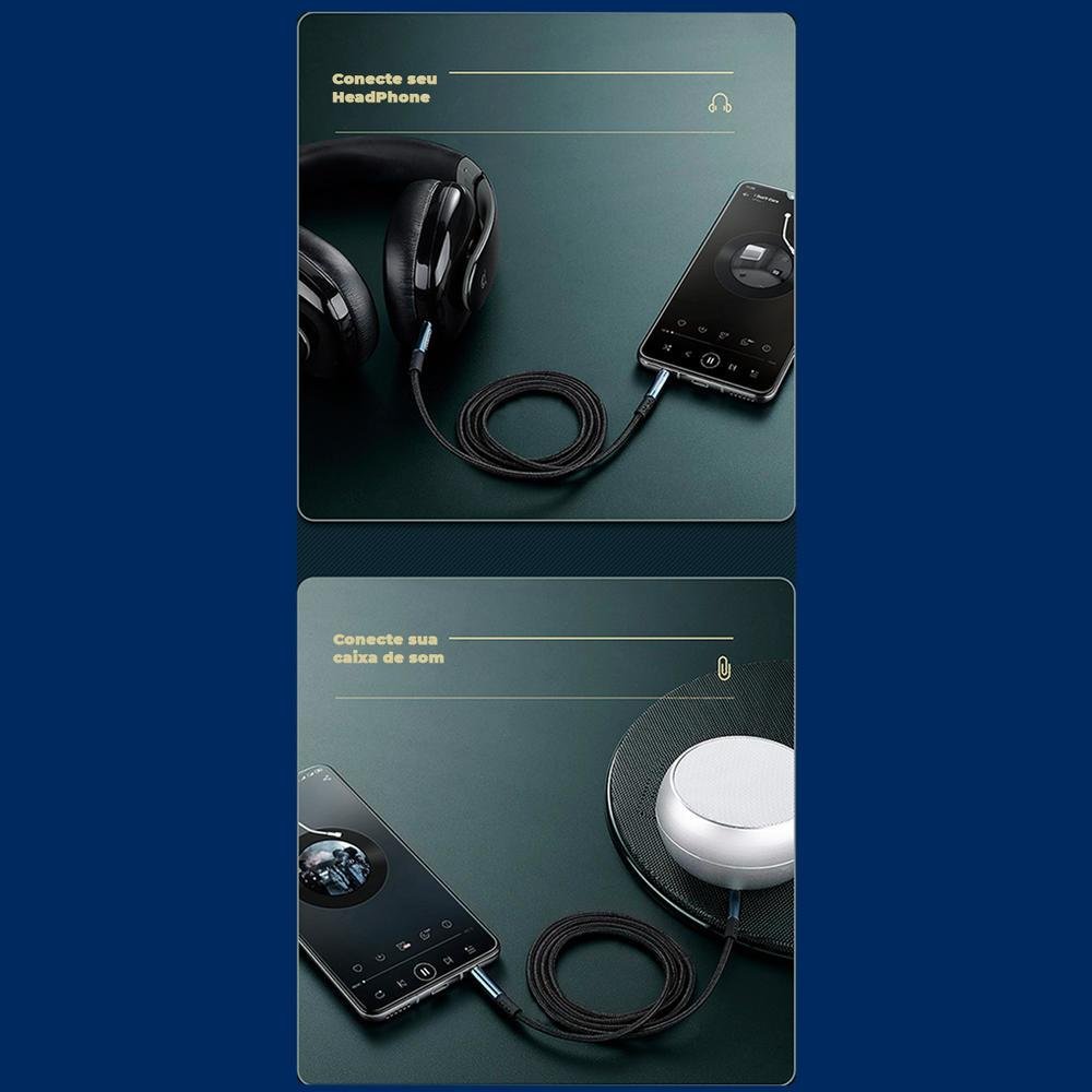 Imagem 5 de 5 do produto Cabo Auxiliar Estéreo P2, 1,5m - Joyroom