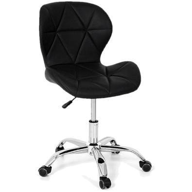 Cadeira Office  Slim, até 120 Kg, Estofada, Base Giratória, Cromada, Preto