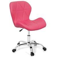 Cadeira Office Slim, até 120 Kg, Estofada, Base Giratória, Cromada, Rosa