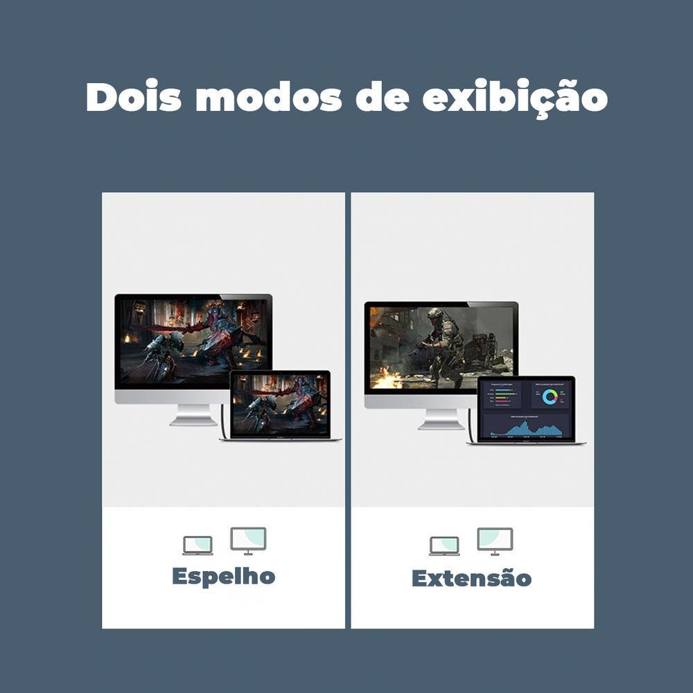 Imagem 2 de 5 do produto Cabo Displayport Para HDMI 4k, 30hz, 1m - Cabletime