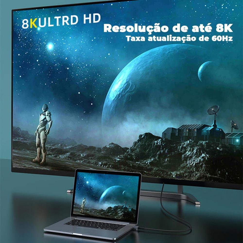 Imagem 3 de 5 do produto Cabo Displayport 1.4 8k, 60hz, 3m - Cabletime