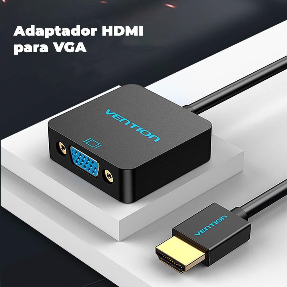 Imagem 2 de 5 do produto Cabo Conversor Adaptador HDMI Para VGA, P2 Audio, 15cm - Vention